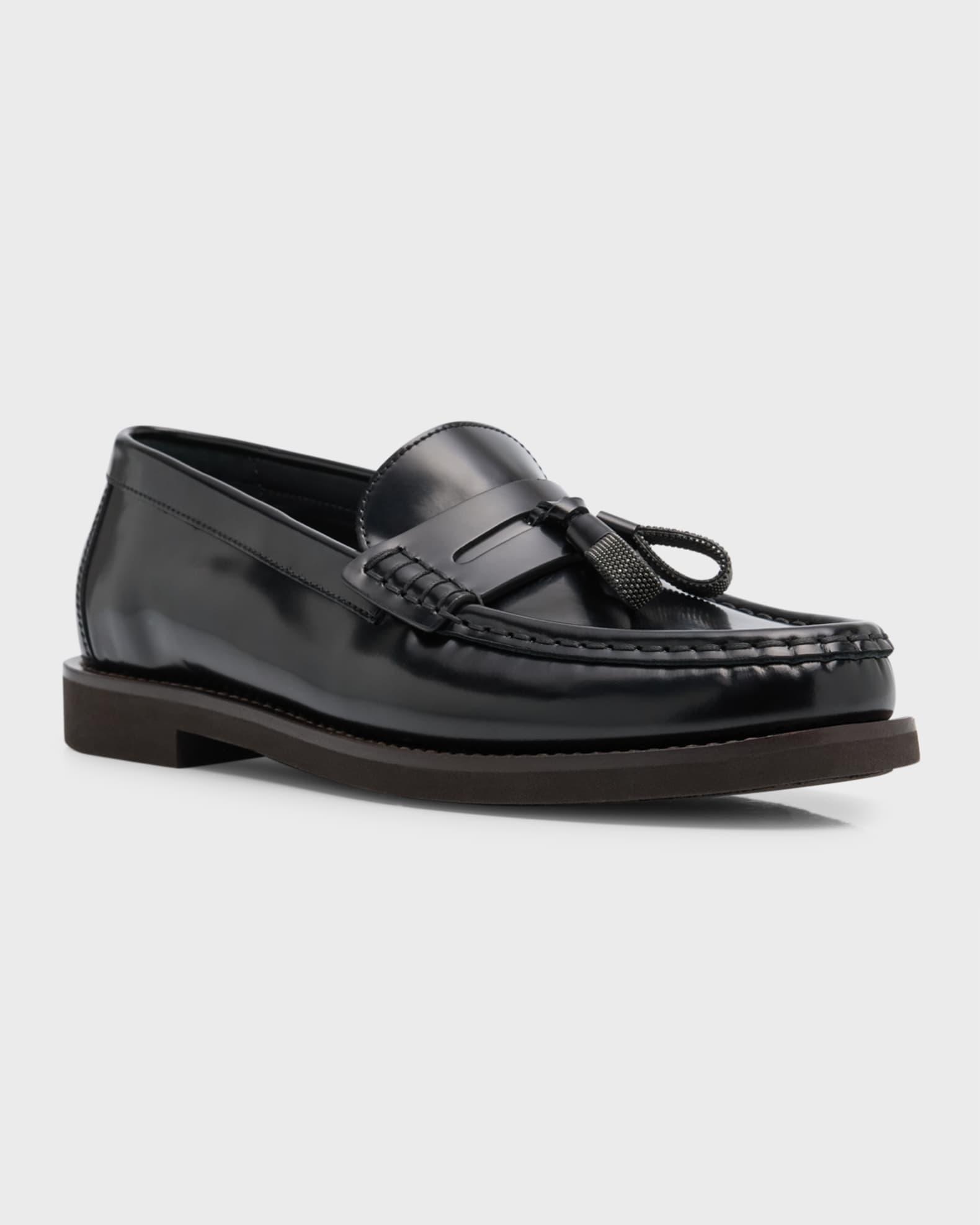 Leather Monili Tassel Penny Loafers  Product Image
