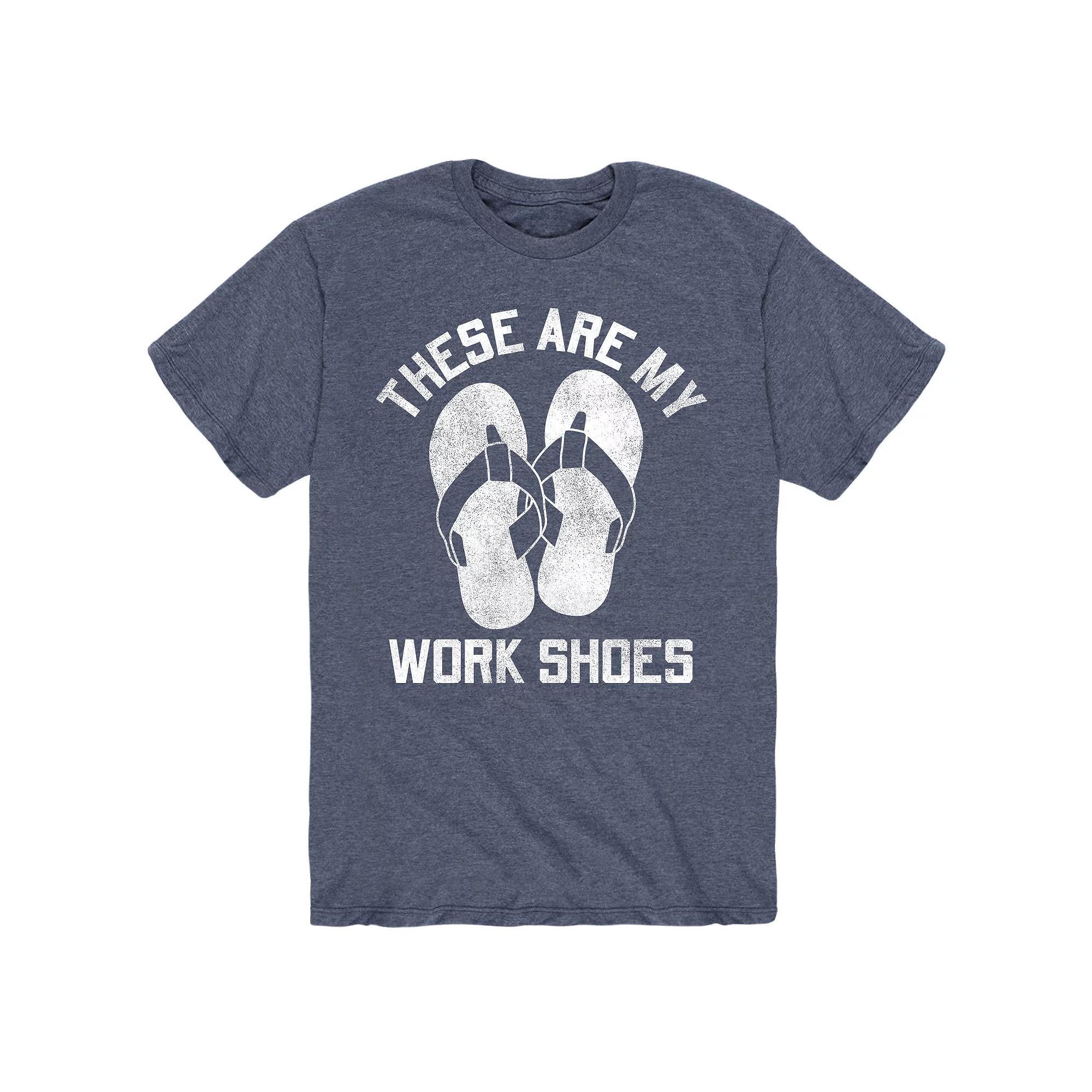 Men's These Are Work Shoes Sandals Tee, Size: Large, Blue Product Image