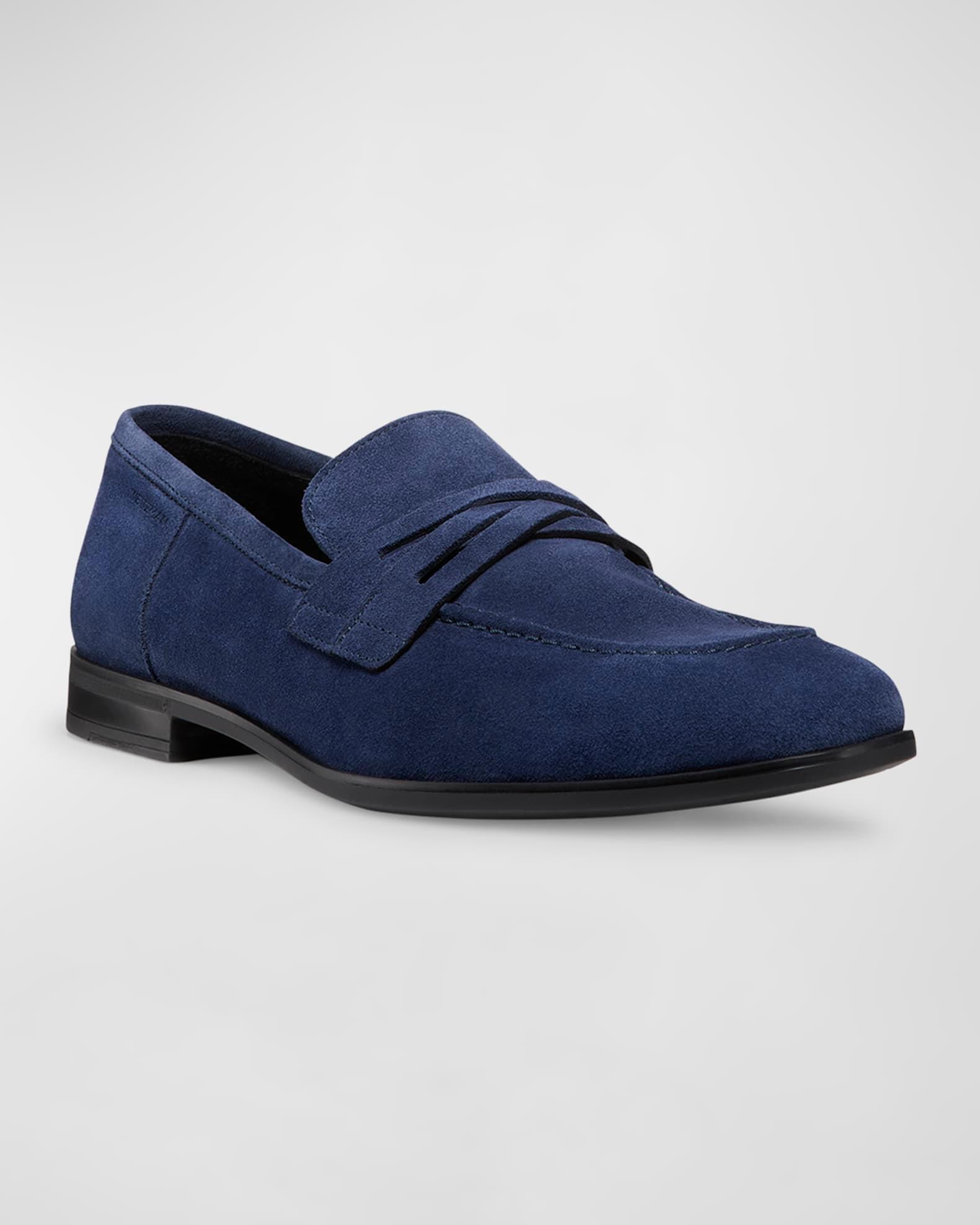 Men's Simon Suede Crisscross Penny Loafers Product Image