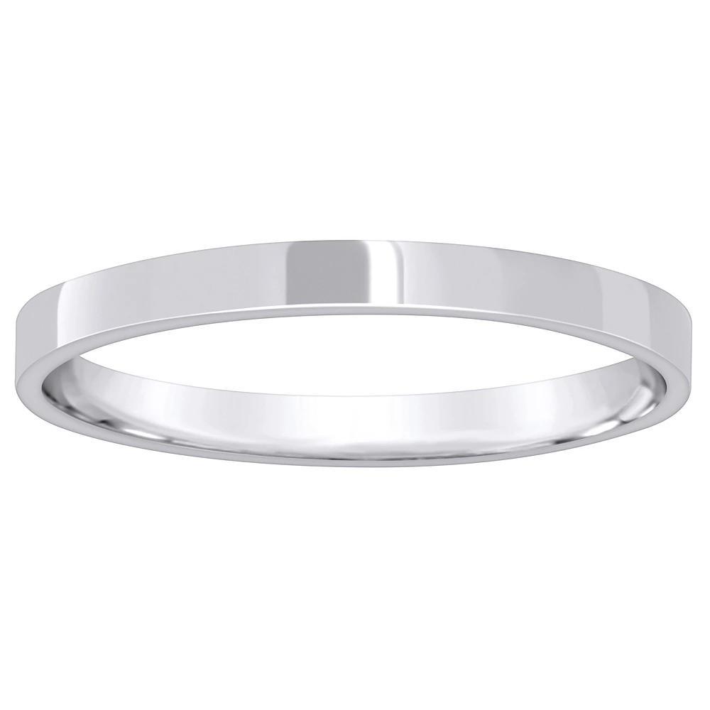 Alyson Layne Men's 10k Gold Flat Wedding Band, Size: 11.50, 10k White Gold Product Image