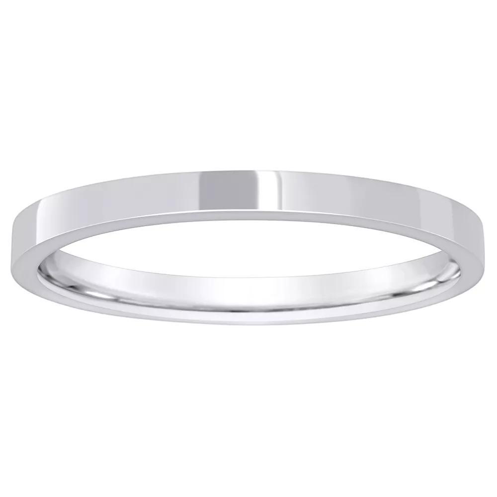 Alyson Layne Men's 10k White Gold Flat Comfort Fit Wedding Band, Size: 10.50 Product Image