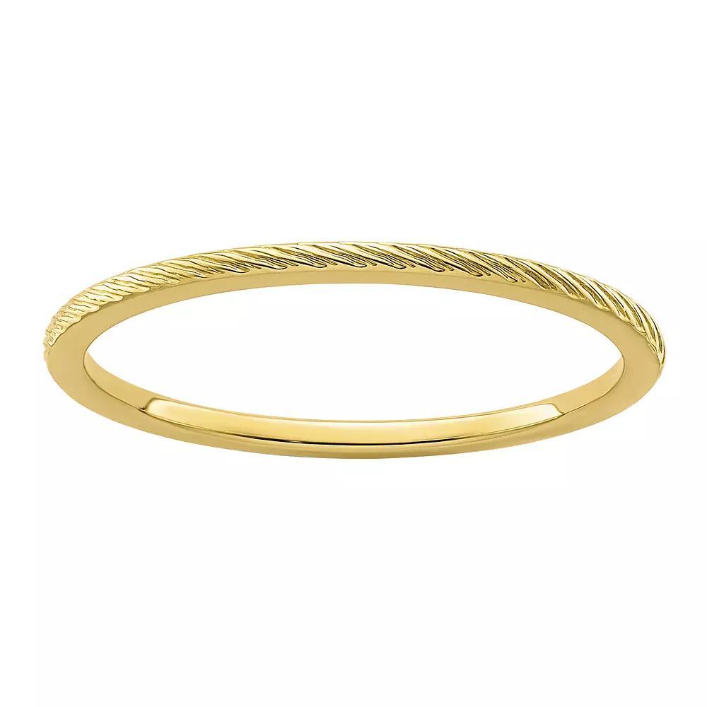 Stacks & Stones 10k Gold 1.2 mm Twisted Wire Pattern Stackable Band, Women's, Size: 4 Product Image