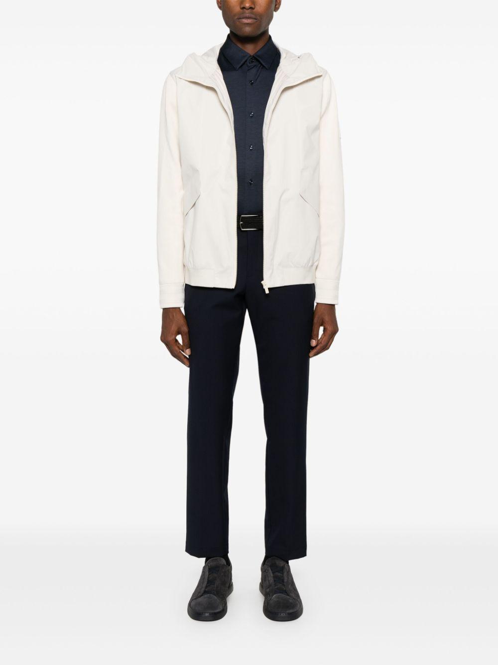 HUGO BOSS Slim-cut Tailored Trousers In Blue Product Image