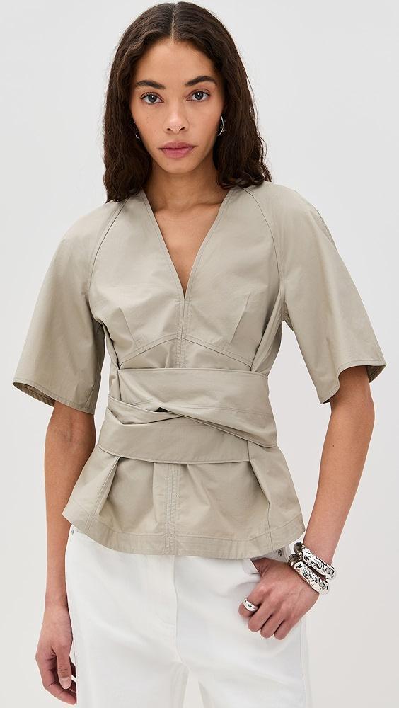 Proenza Schouler White Label Lilian Top in Brushed Poplin | Shopbop Product Image