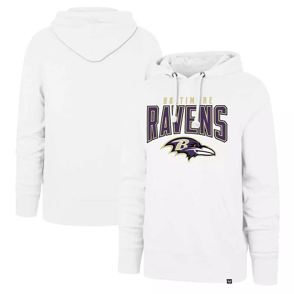 Men's '47 White Baltimore Ravens Elements Arch Headline Pullover Hoodie, Size: XL Product Image