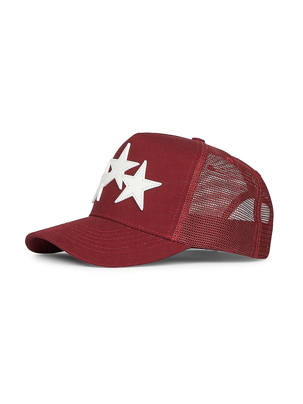 Mens Star Leather Trucker Hat Product Image