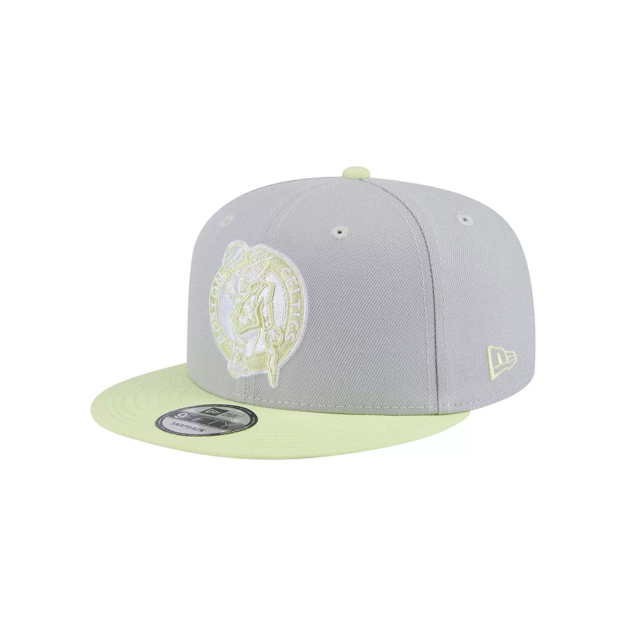 Men's New Era  Gray/Light Green Boston Celtics Color Pack Two-Tone 9FIFTY Snapback Hat, Grey Product Image