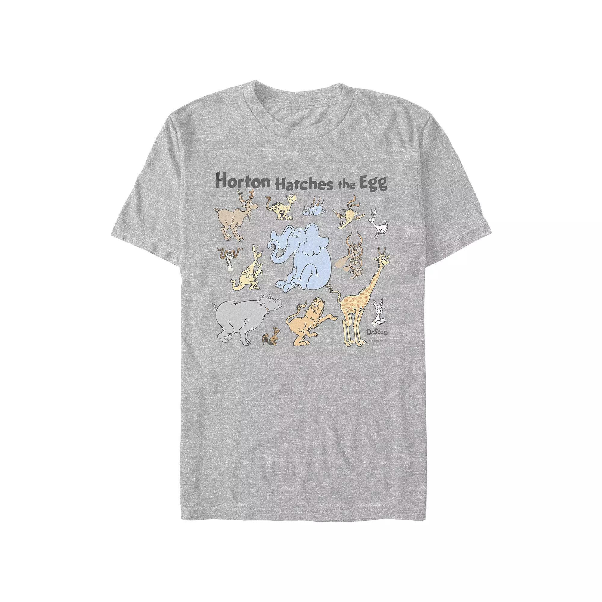 Men's Dr. Seuss Horton Hatches The Egg Animals Graphic Tee, Size: XXL, Athletic Grey Product Image