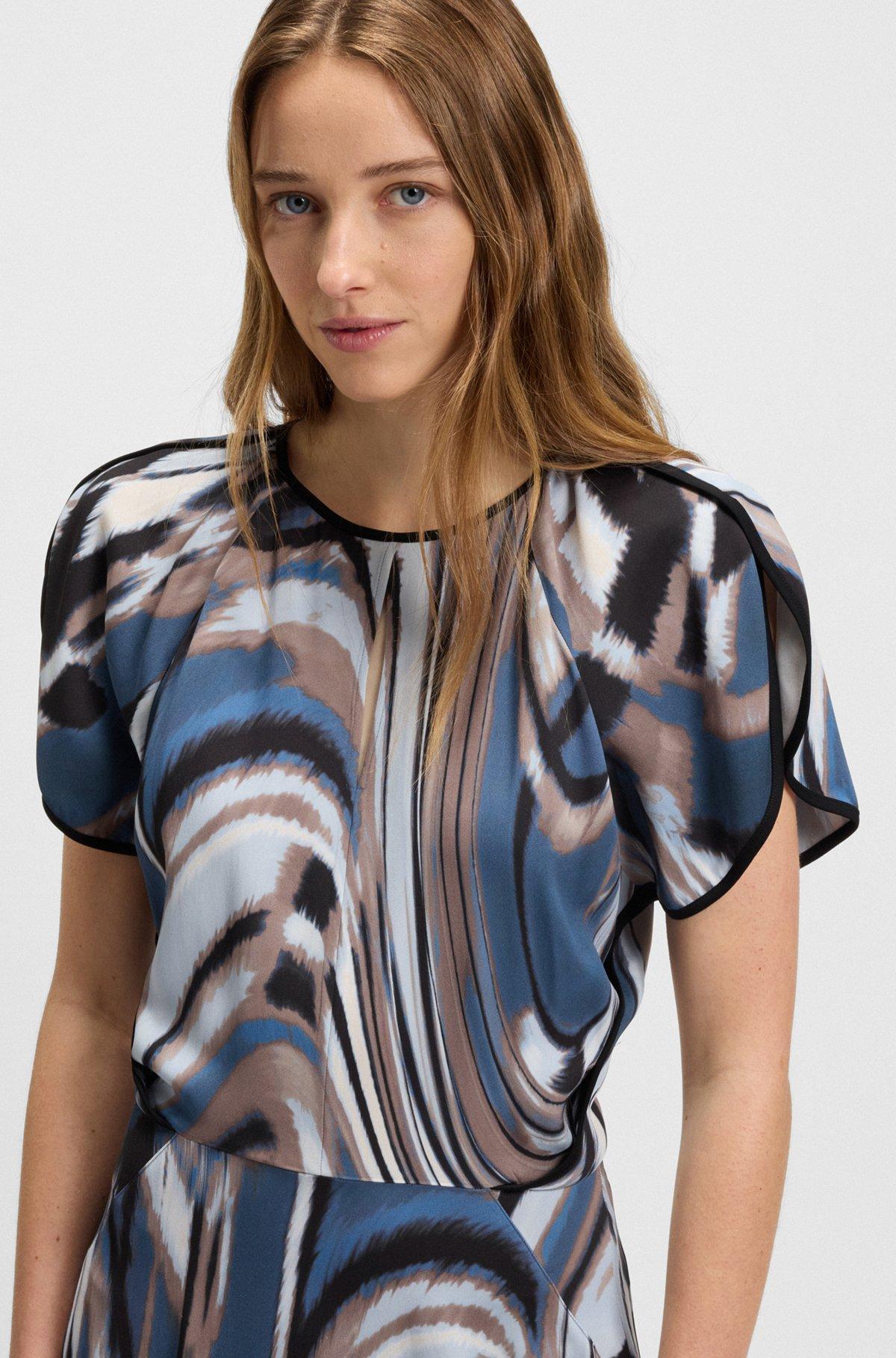 Satin dress with swirl print Product Image