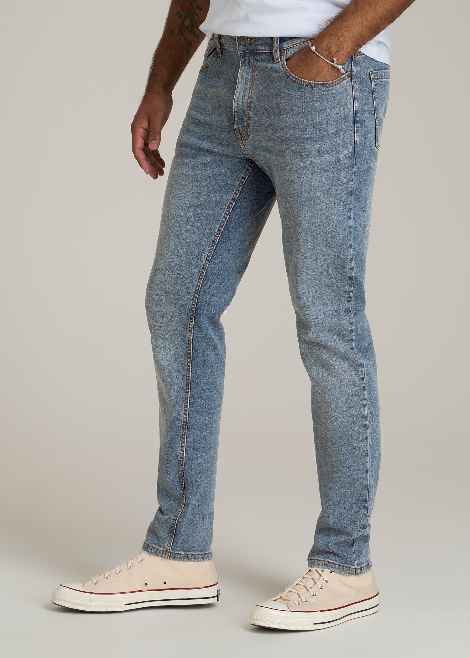 A.T. Basics Men's Dylan Slim Fit Jeans for Tall Men in Tufts Blue Product Image