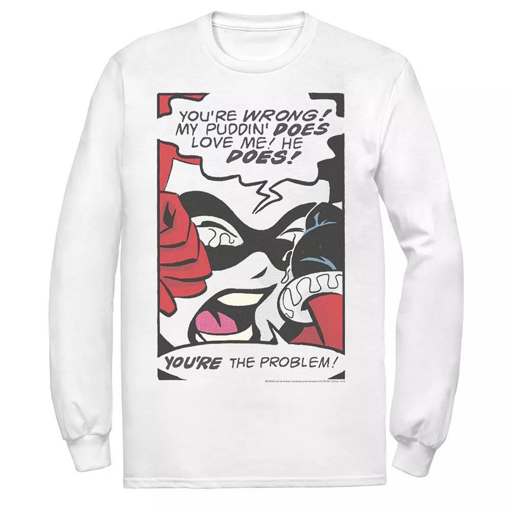 Men's DC Comics Harley Quinn Crying Comic Tee, Size: Small, White Product Image