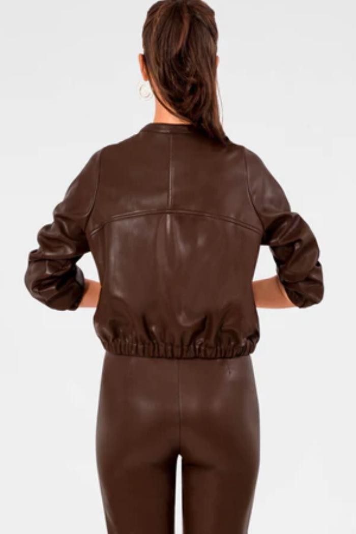 Leatherette Bomber Jacket Product Image