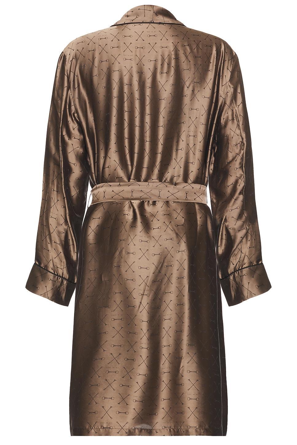 Mens Logo Jacquard Silk-Blend Robe Product Image