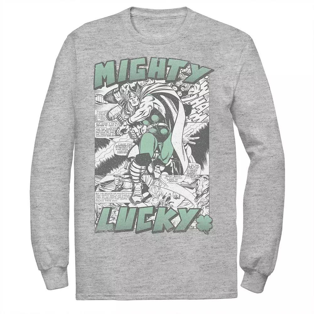 Men's Marvel Thor Mighty Lucky St. Patrick's Tee, Size: Small, Athletic Grey Product Image