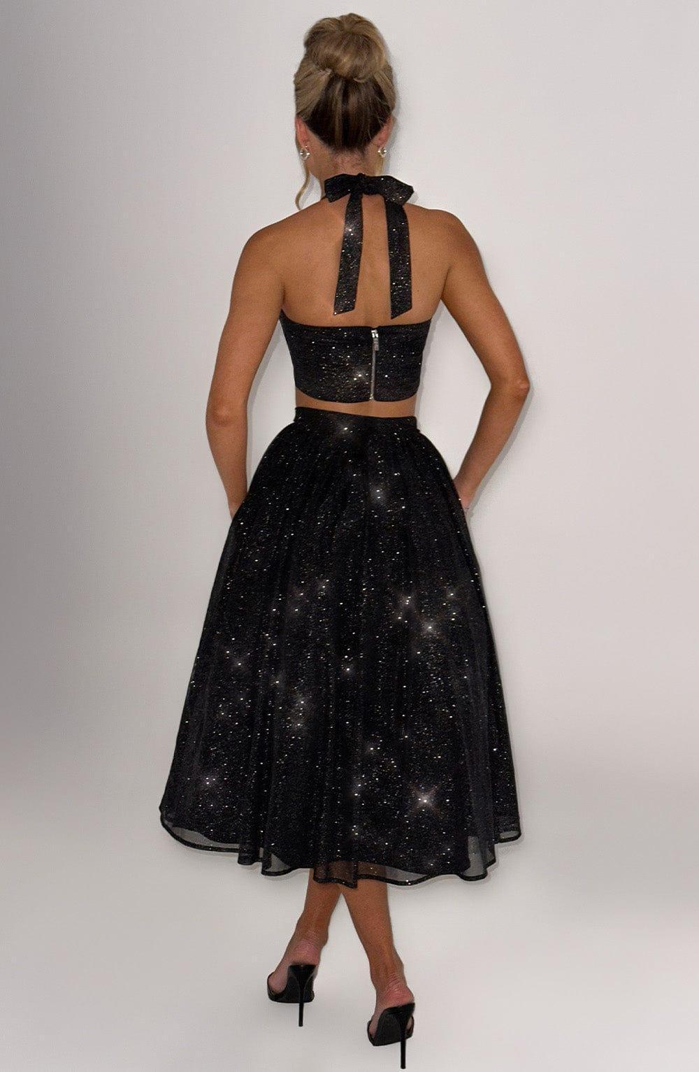 Alani Midi Skirt - Black Sparkle Product Image