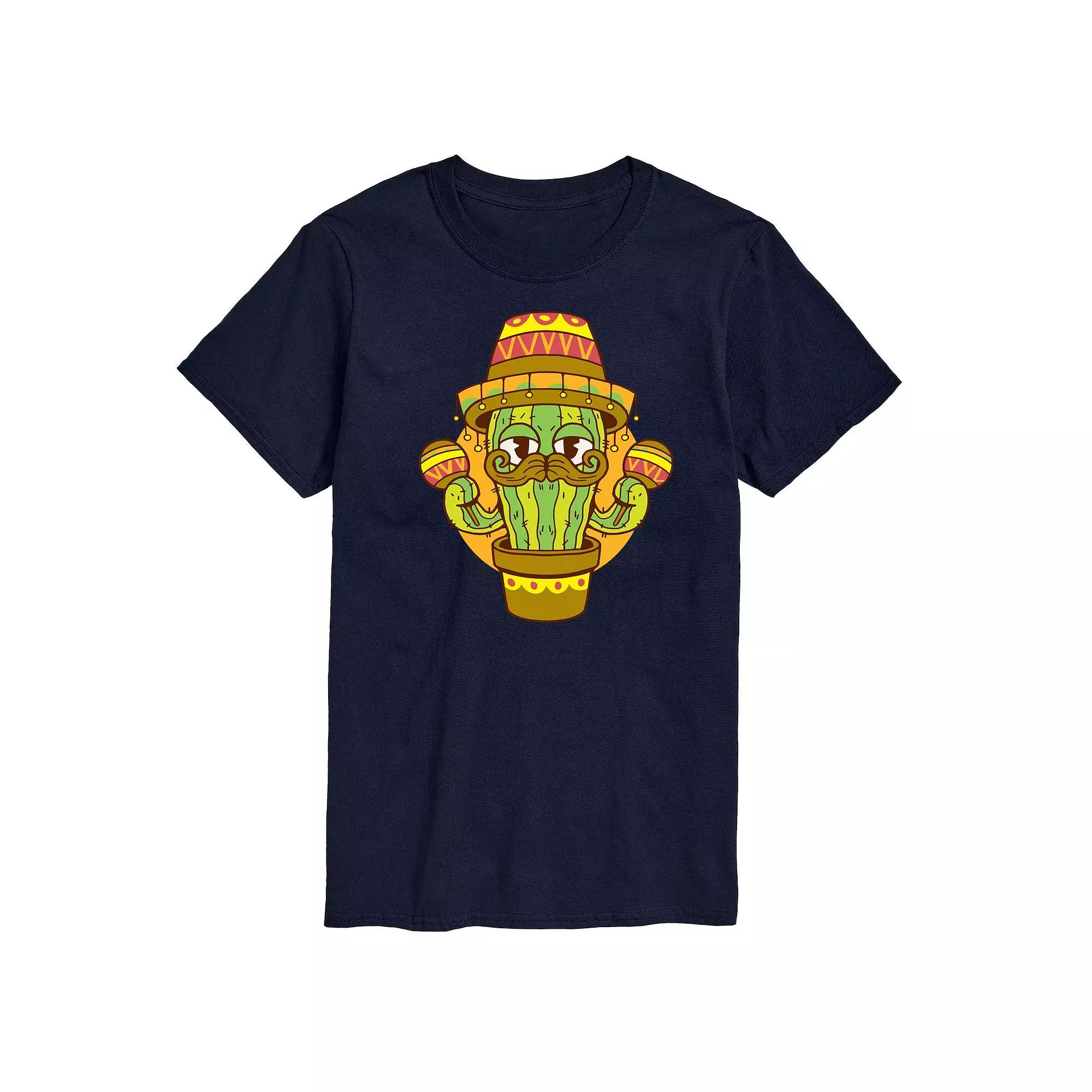 Mens Cactus Sombrero Graphic Tee Red Product Image