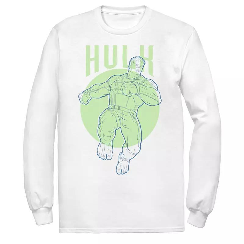 Men's Marvel Hulk Outline Tee, Size: Large, White Product Image