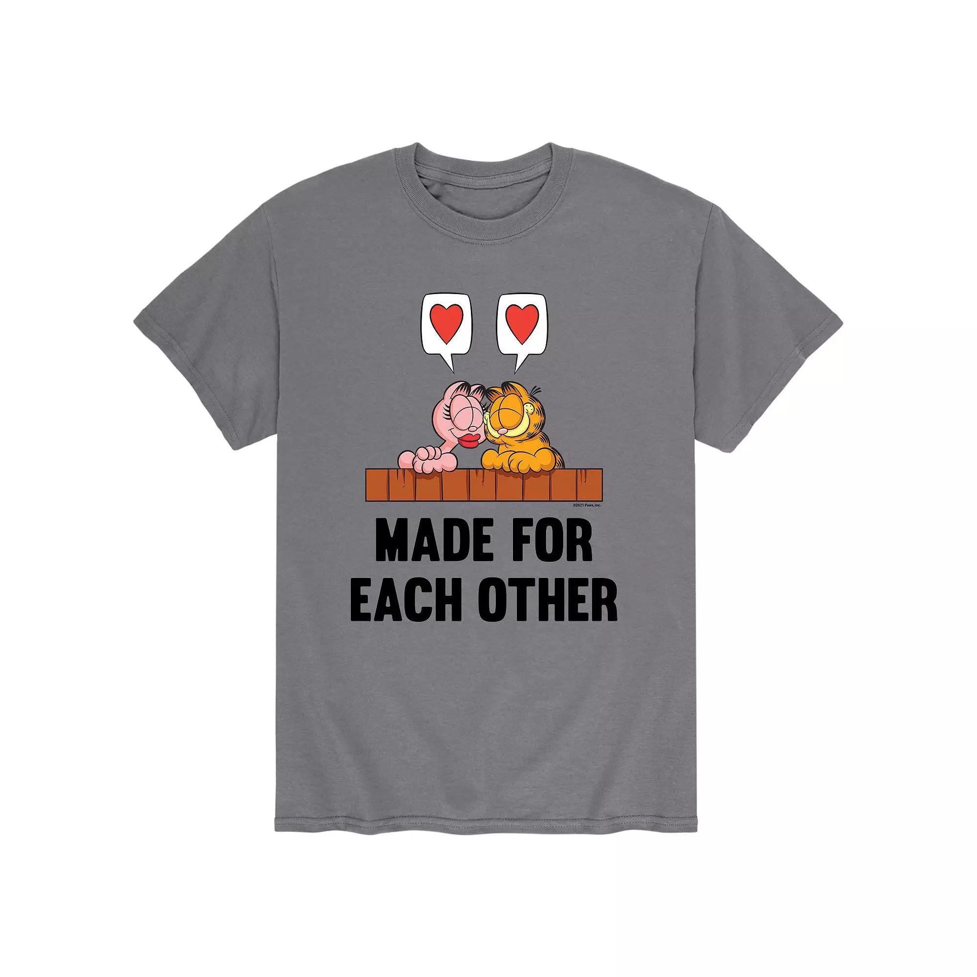 Mens Garfield Made For Eachother Tee Grey Product Image
