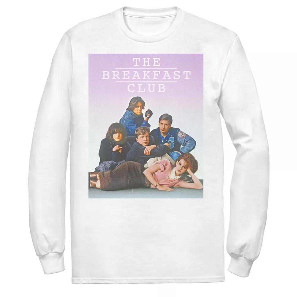 Men's Breakfast Club Group Pose Faded Background Long Sleeve Tee, Size: XL, White Product Image