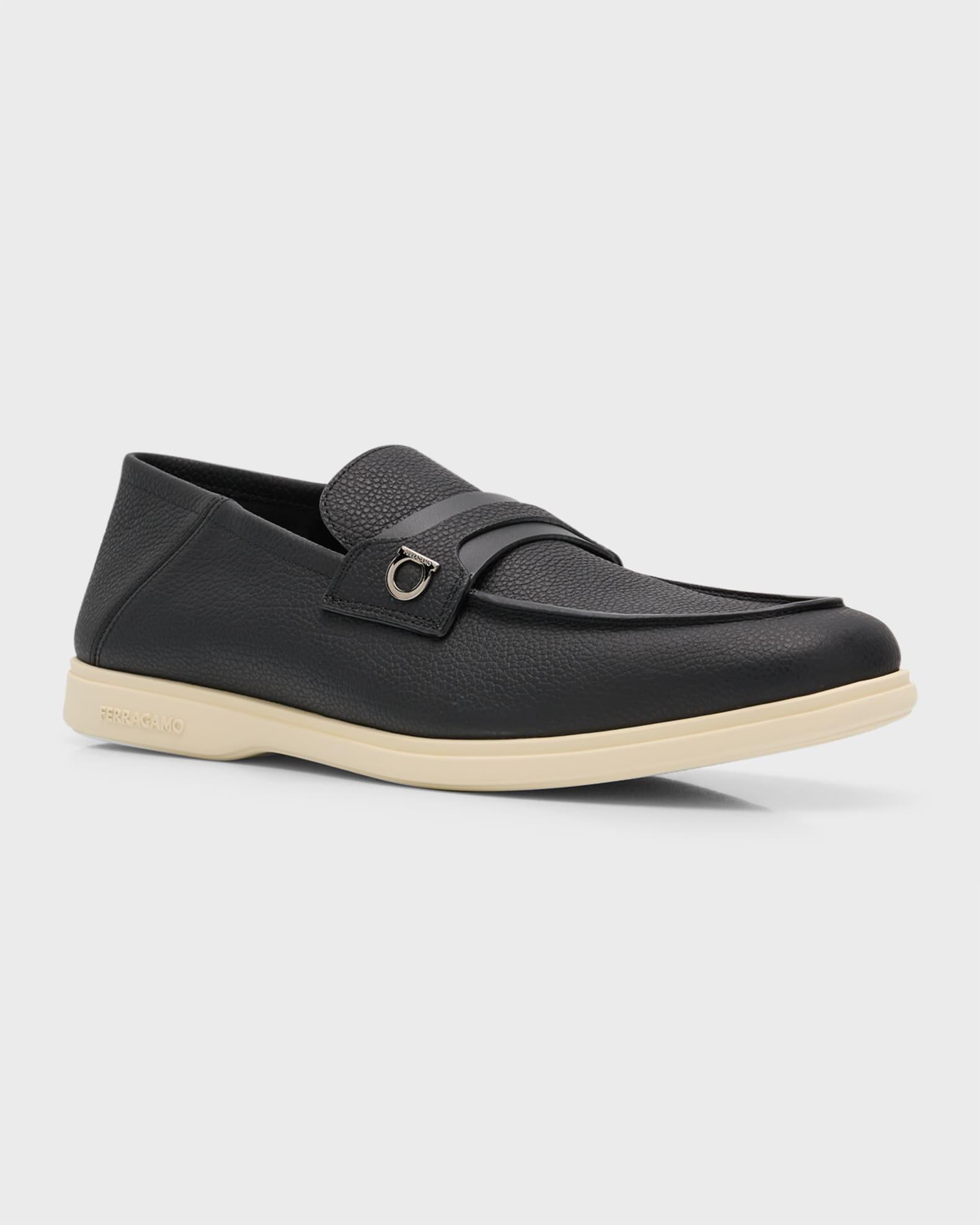 Men's Drame Leather Gancio Penny Loafers Product Image