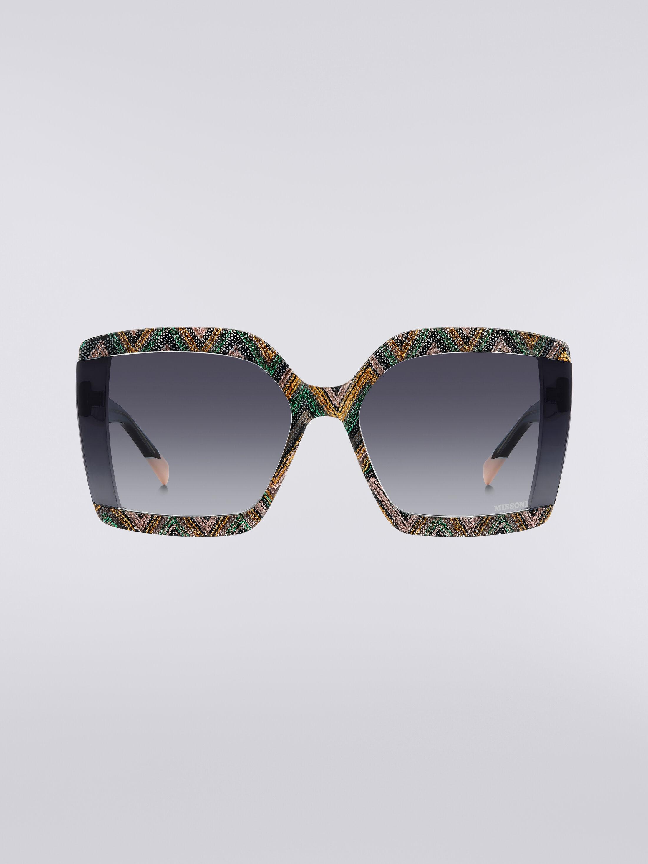 Square sunglasses with fabric inserts Product Image