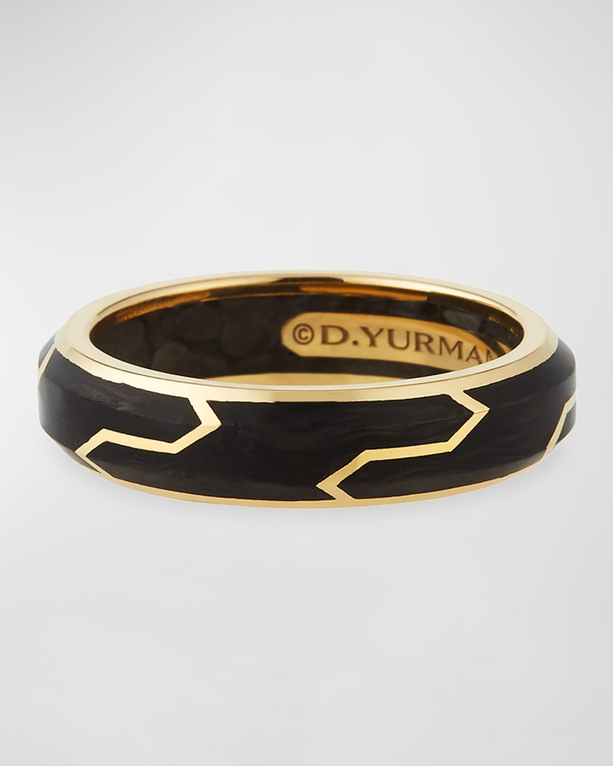 David Yurman Mens Forged Carbon Band Ring in 18K Gold Product Image