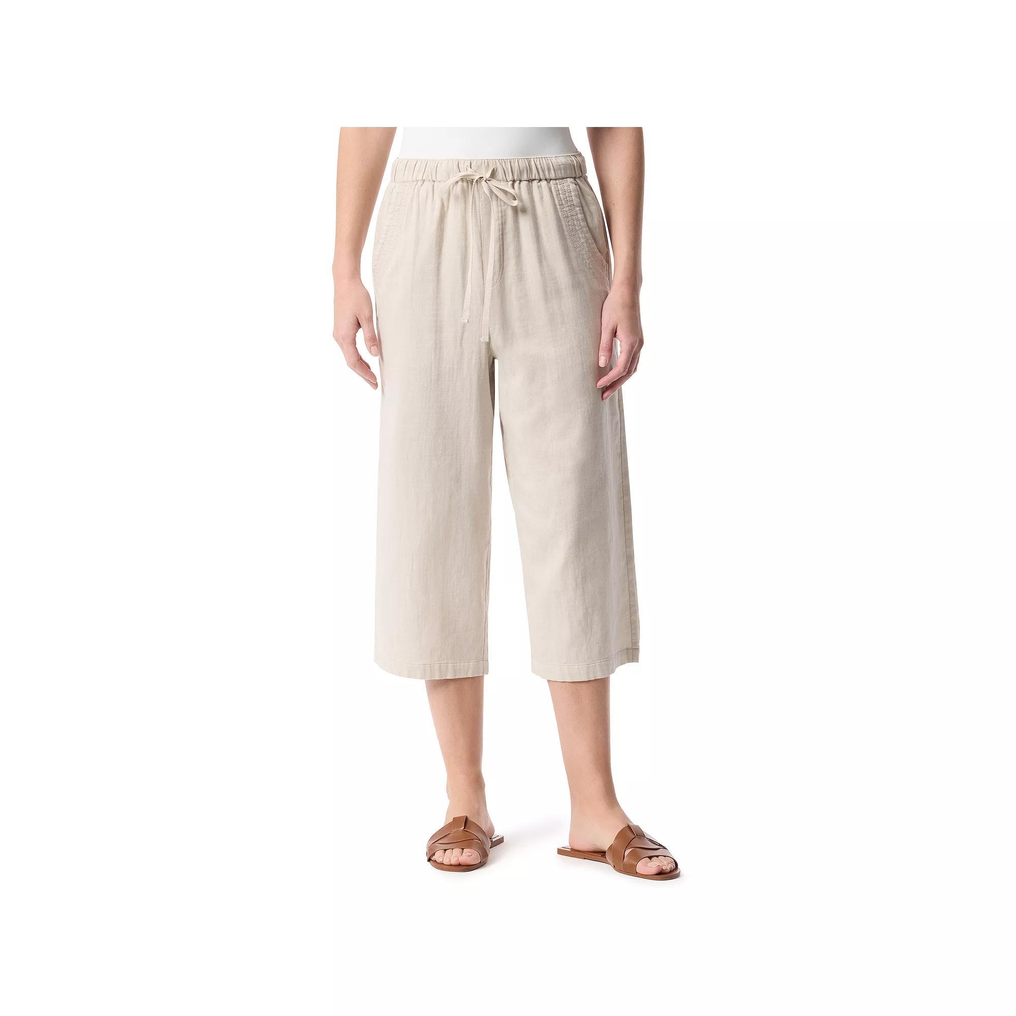 Womens Gloria Vanderbilt Drawstring Waist Wide Leg Capris Product Image