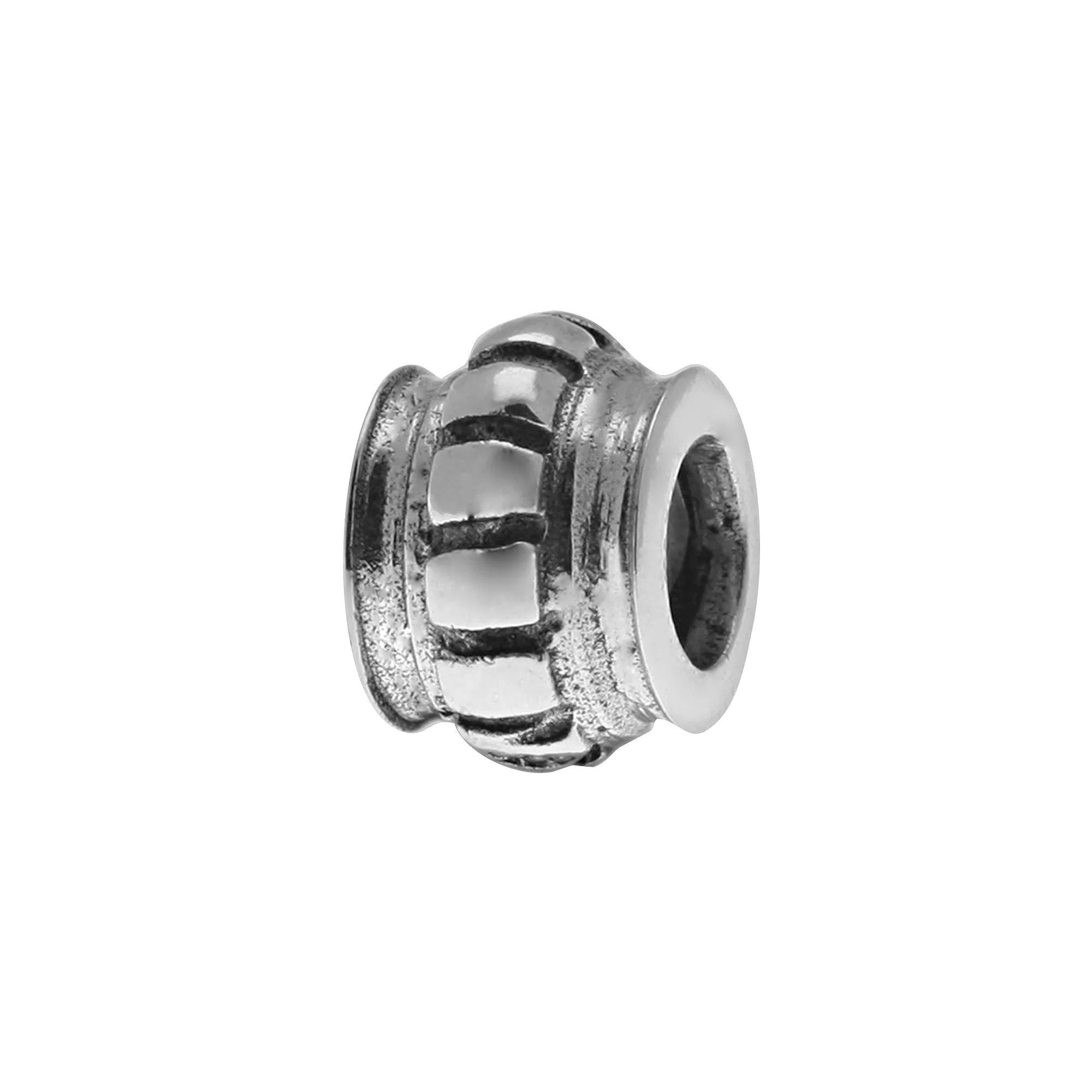 Individuality Beads Sterling Silver Striped Stopper Bead, Women's Product Image