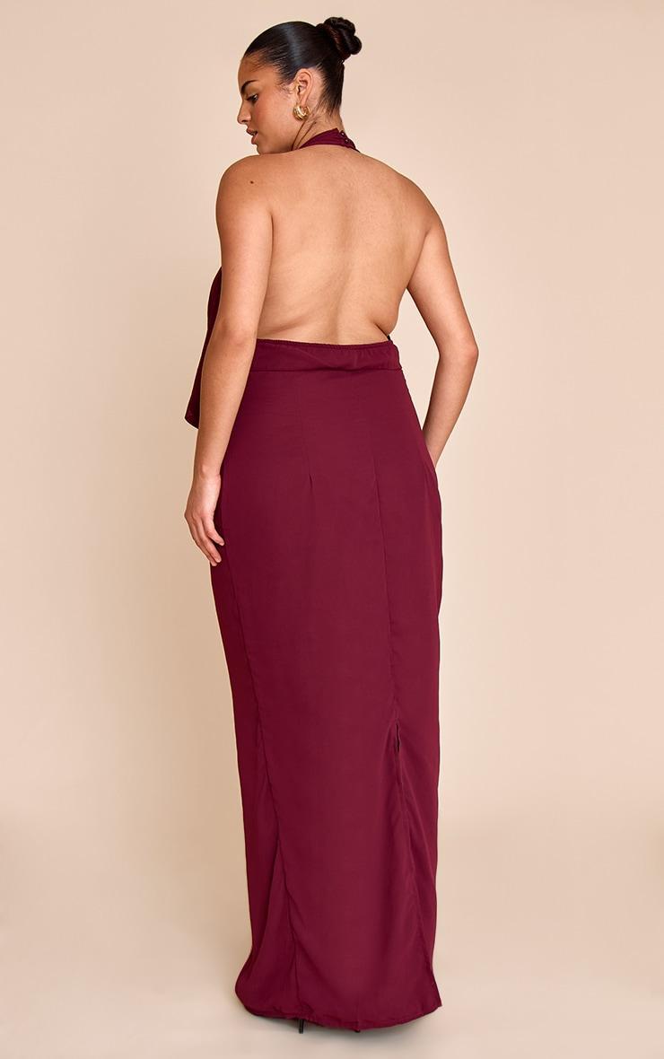 Plus Plum Chiffon Cowl Neck Maxi Dress Product Image