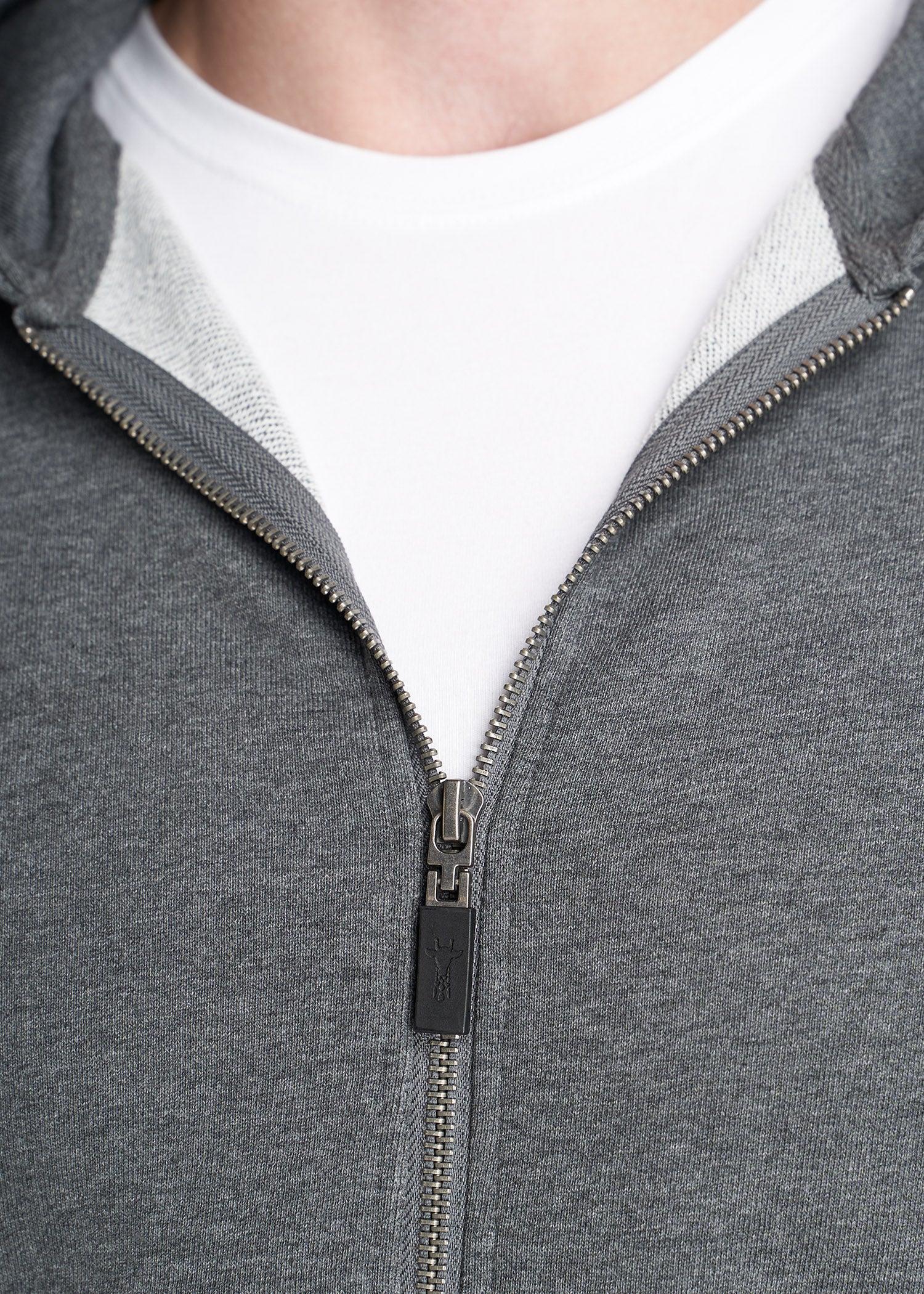 Wearever French Terry Full-Zip Men's Tall Hoodie in Charcoal Mix Product Image