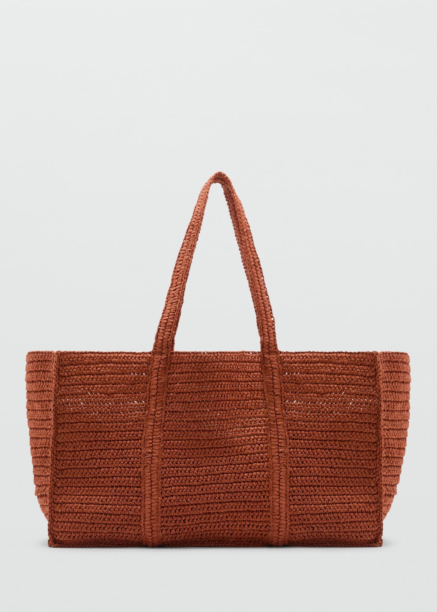 Natural fiber double-handle shopping bag - Women | MANGO USA Product Image