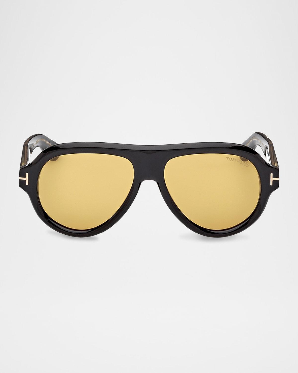 Mens Icon Collection Acetate Aviator Sunglasses Product Image