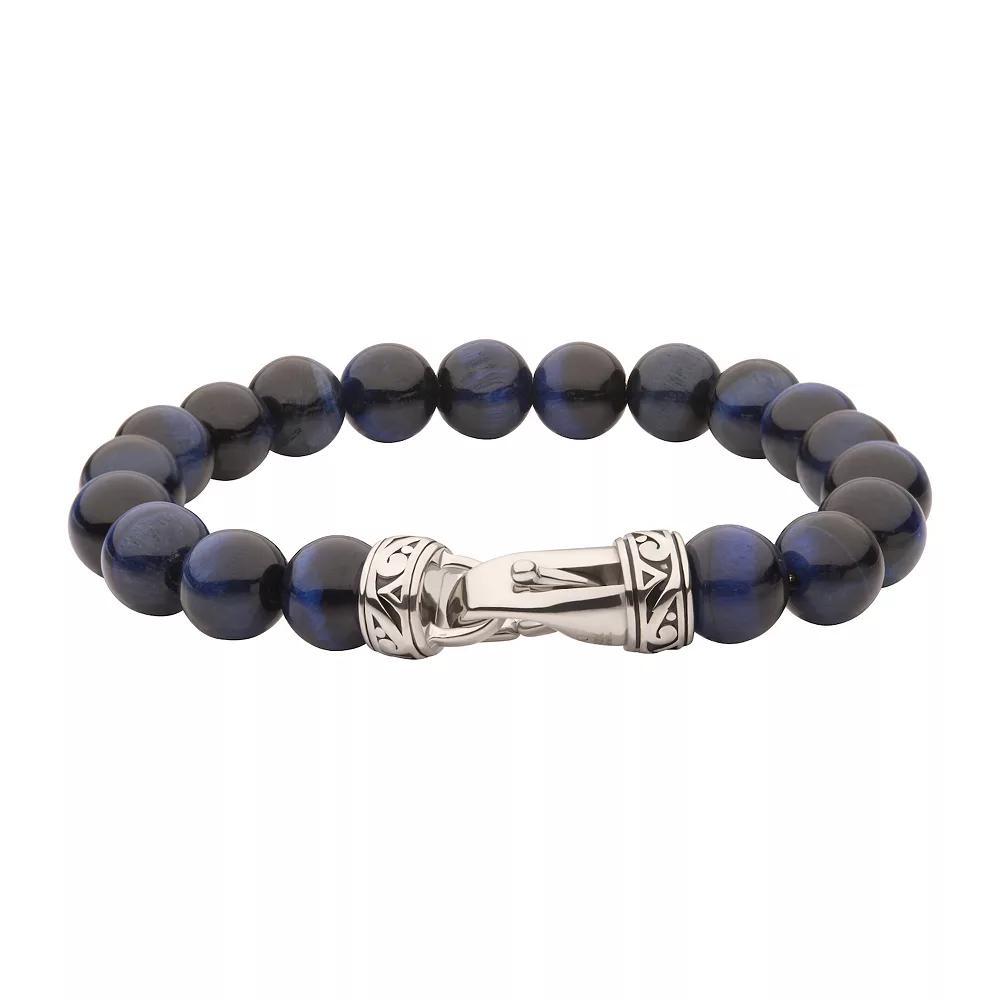 Men's Gemstone Bead Bracelet, Size: 8.5", Blue Tiger Eye Product Image