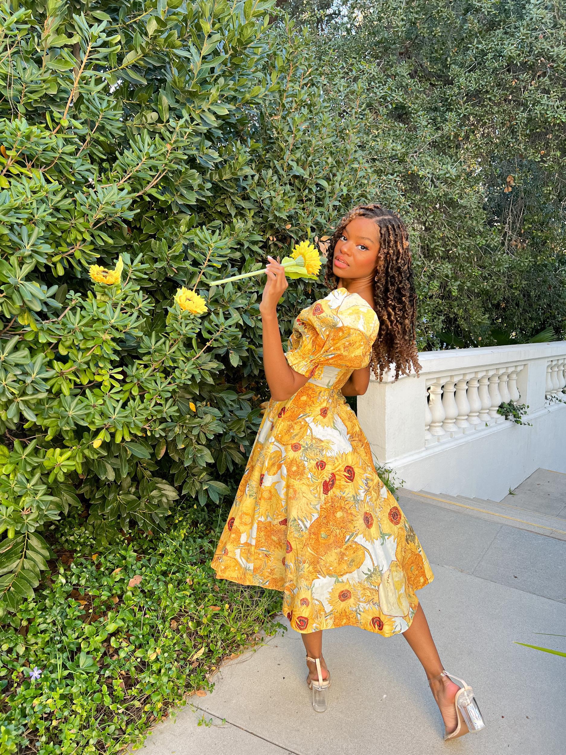 Sunflowers Tea Rose Dress Product Image