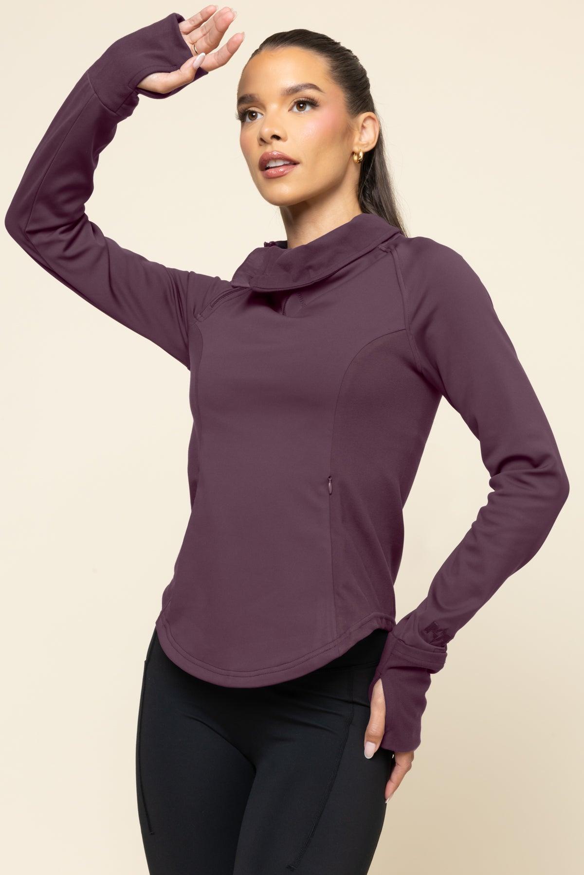 Chasing Pavements Mockneck Pullover - Aubergine Product Image