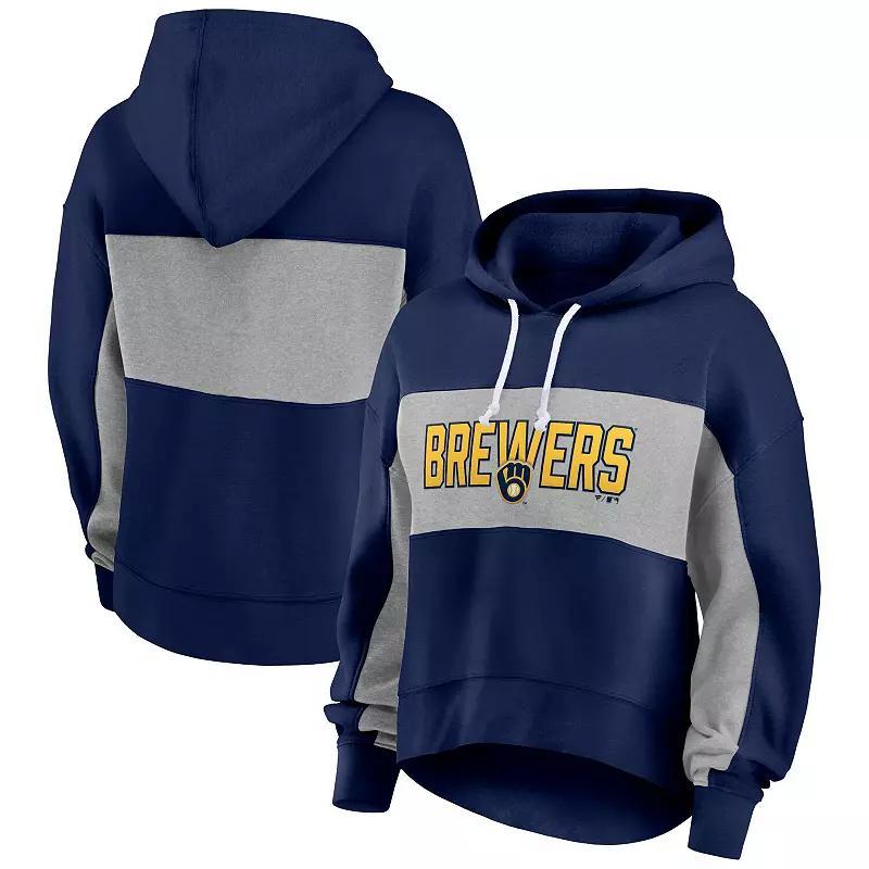 Women's Fanatics Branded  Navy New England Patriots Filled Stat Sheet Pullover Hoodie, Size: XL, Blue Product Image