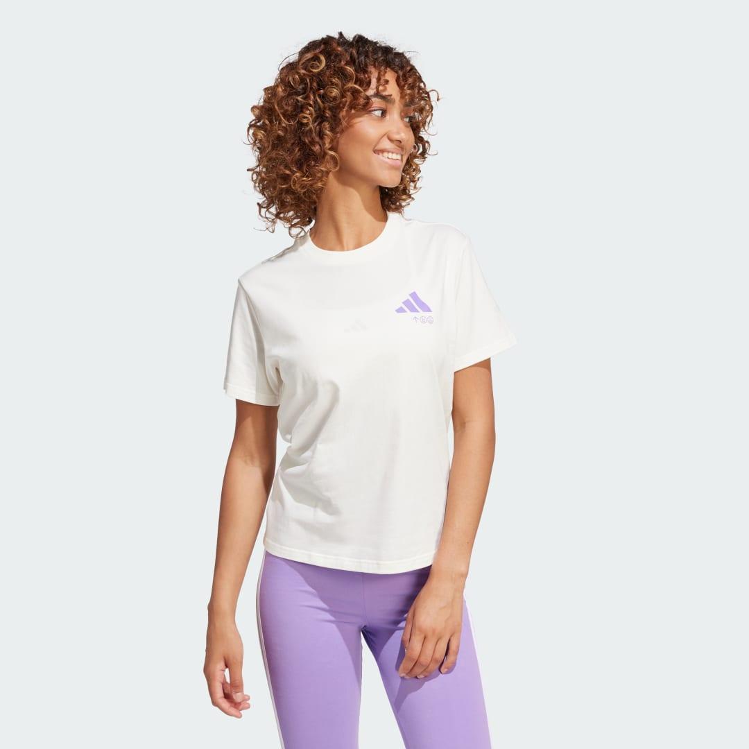 adidas Lounge Verbiage Graphic Tee Wonder Silver 2XL Womens Product Image