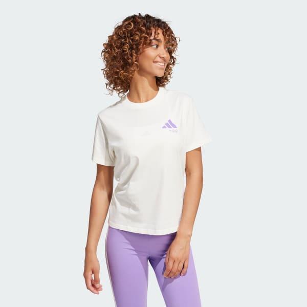 adidas Lounge Verbiage Graphic Tee Wonder Silver 2XL Womens Product Image