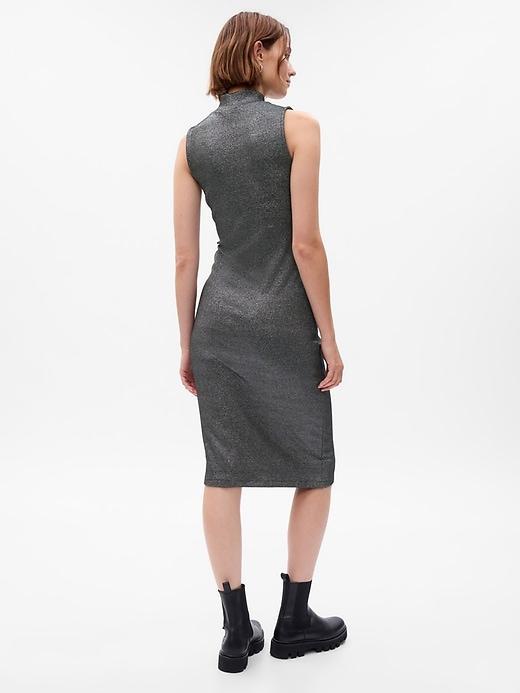 Metallic Mockneck Midi Dress Product Image