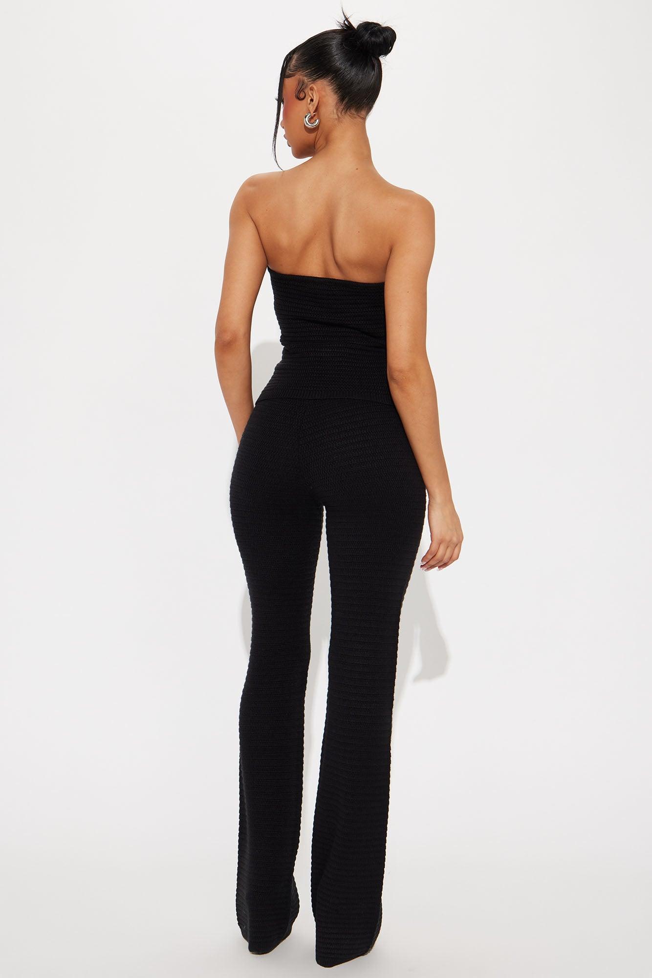 Sandy Walk Crochet Pant Set - Black Product Image