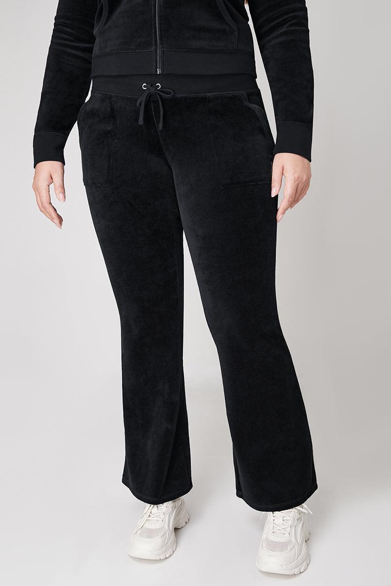 Plus-Size Hollywood Scottie Snap Pocket Cotton Velour Track Pants Product Image