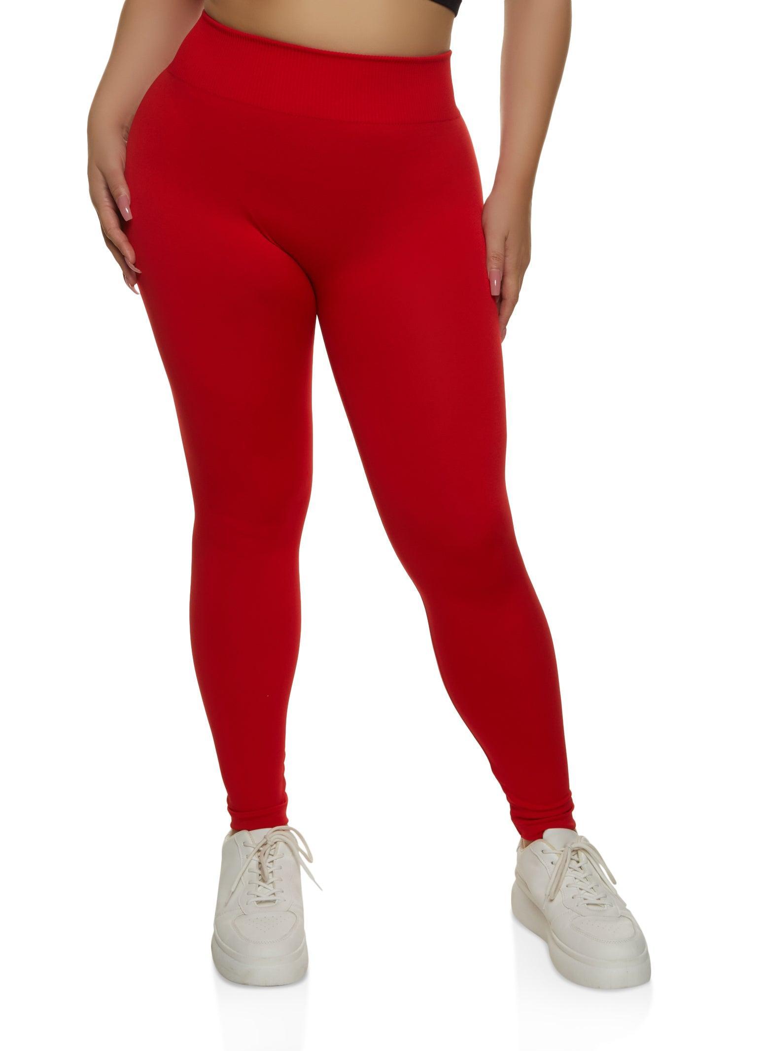 Womens Plus Size Seamless High Waist Knit Leggings Product Image