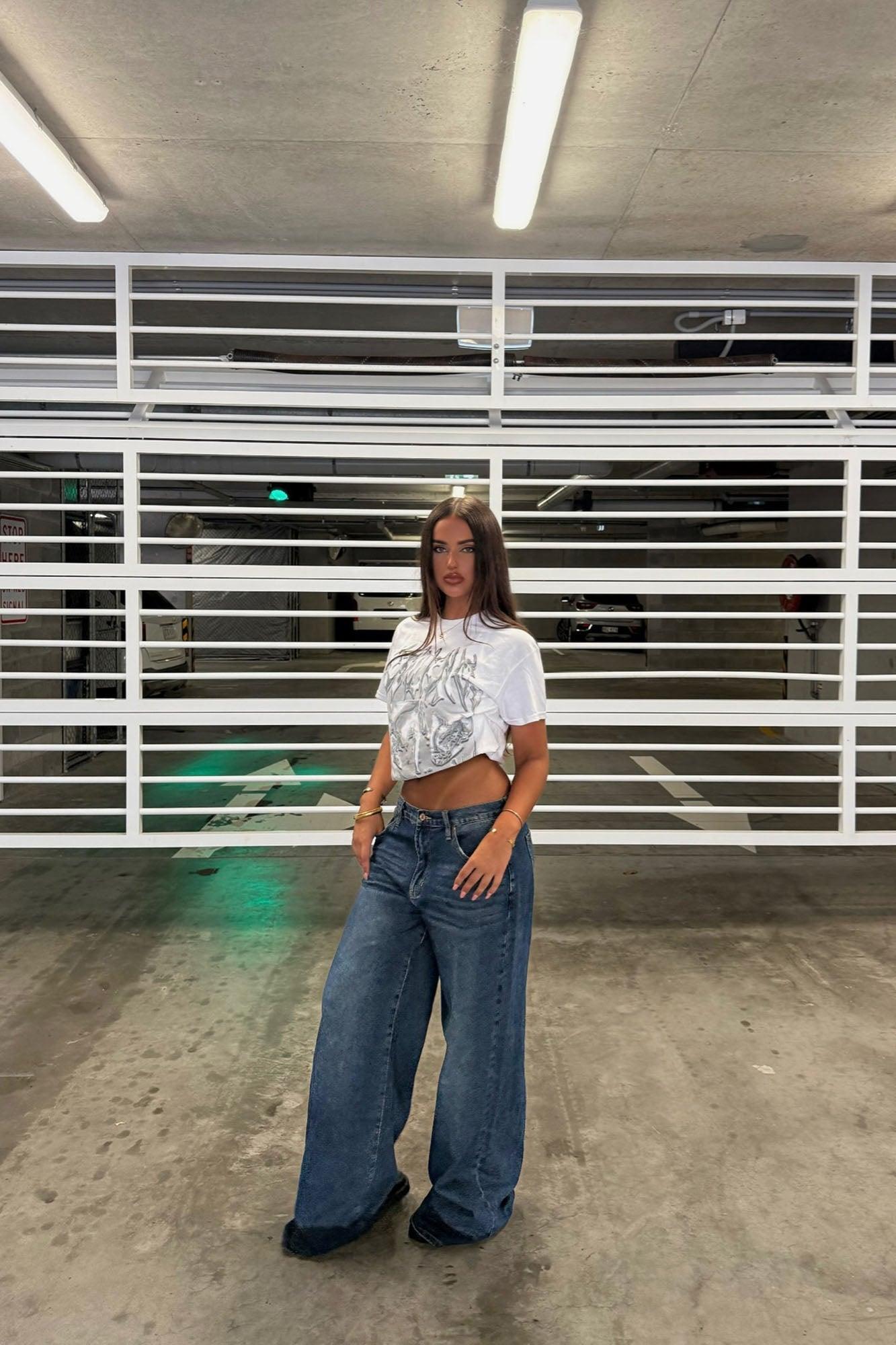Chelsea Drop Waist Baggy Jeans - Medium Wash Product Image