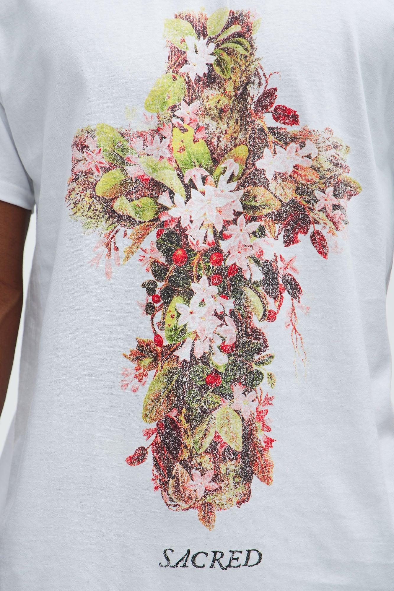 Sacred Bouquet Short Sleeve Tee - White Product Image