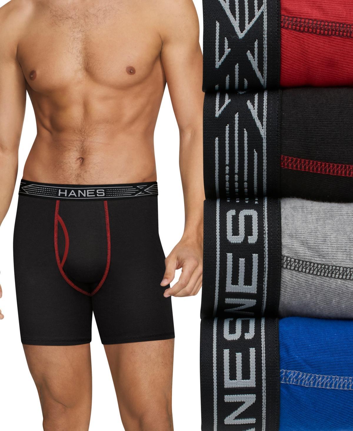 Hanes Ultimate Mens Performance Boxer Brief Underwear, X-Temp, Assorted 4-Pack 2XL Product Image
