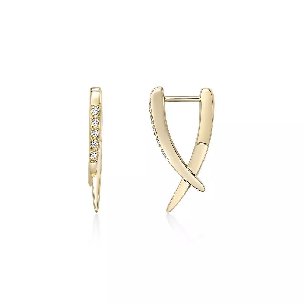 Gemminded 18k Gold Over Silver 1/10 Carat T.W. Lab-Grown Diamond Earrings, Women's, Gold Tone Product Image