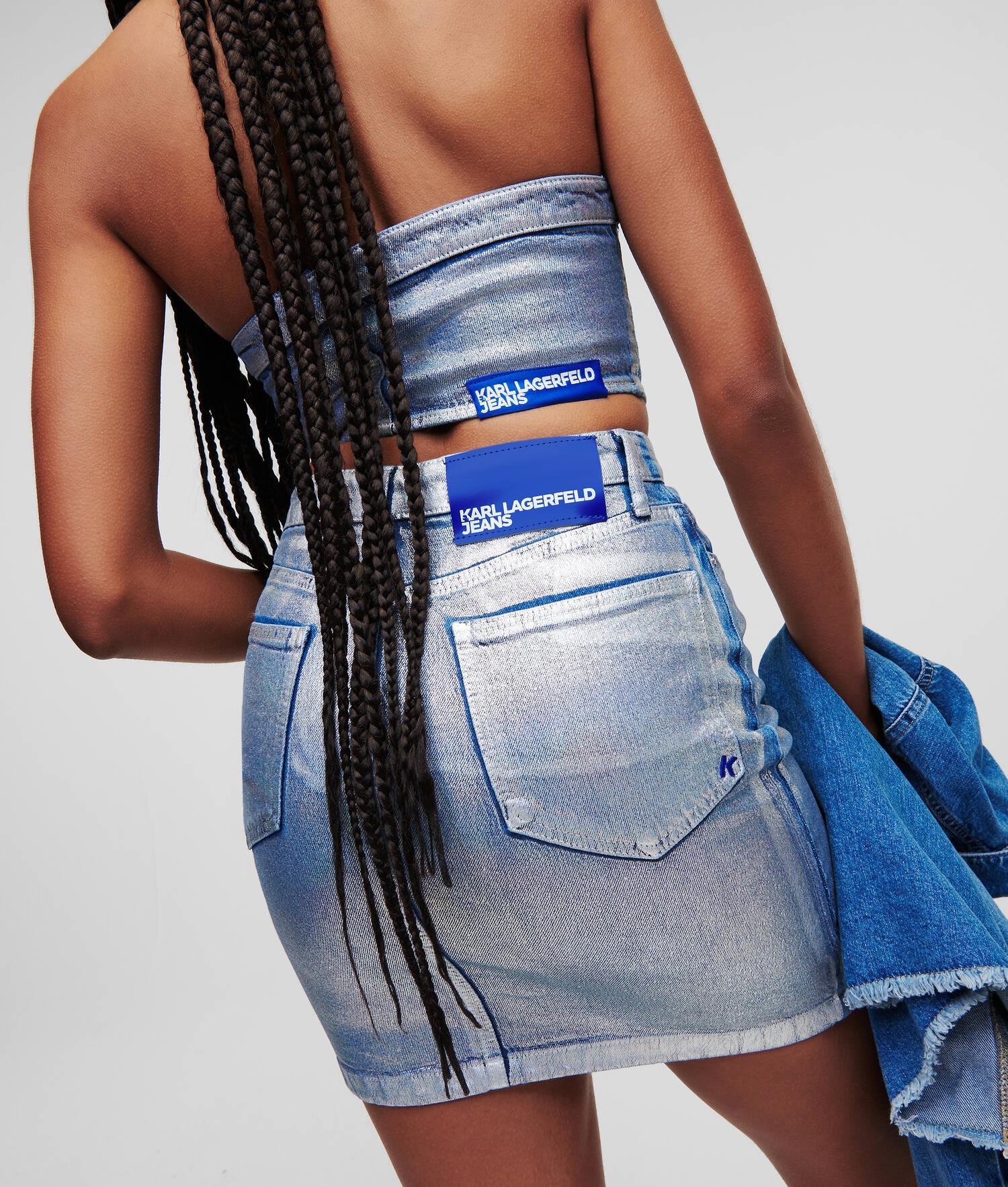 KLJ METALLIC DENIM MINI SKIRT Product Image