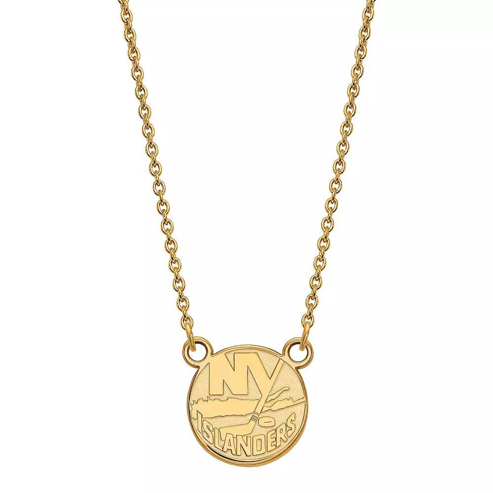 LogoArt New York Islanders Sterling Silver Small Logo Pendant Necklace, Women's, Size: 18", Gold Tone Product Image