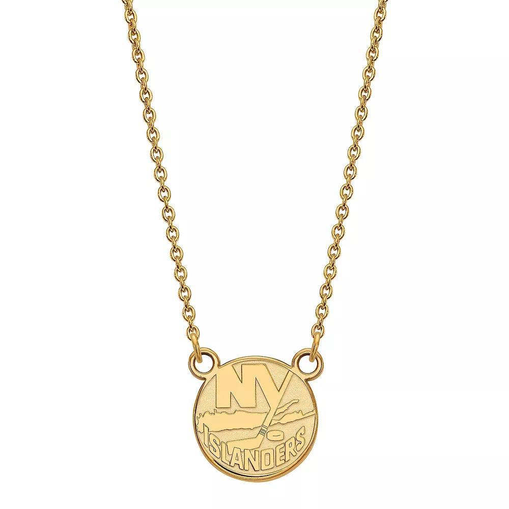 LogoArt New York Islanders Sterling Silver Small Logo Pendant Necklace, Women's, Size: 18", Gold Tone Product Image