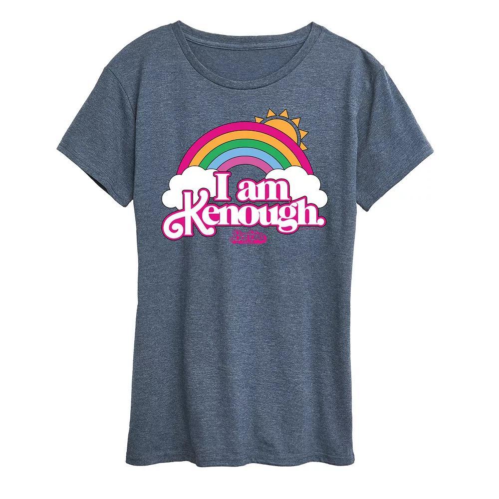 Womens Barbie The Movie Kenough Rainbow Graphic Tee, Girls Grey Royal Blue Product Image